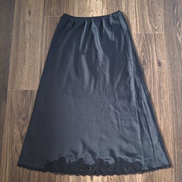 💙 Vintage Maidenform Midi Slip Skirt Size S/M Lace Bow Detail 60's Fall - Picture 8 of 8